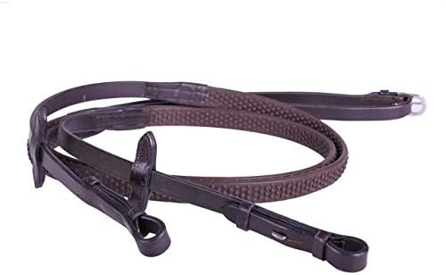 Equipride Rênes en cuir avec super grip antidérapant pour les poils super flexibles (poney, marron)