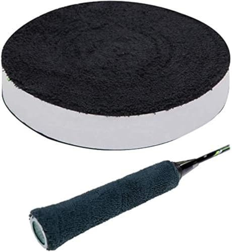 ITODA Badminton Tennis Racket Towel Hand Glue,Cotton Anti-Skid Sweat Tape Badminton Racket OverGrip Sweatband Tape Wraps (Black)