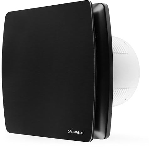calimaero® BREEZE Bathroom Extractor Fan 100mm with Over-run And Backdraft Shutter, 4 inch Bathroom Fan with Humidity Sensor, Energy Efficient, Quiet, Plastic 12 W, 95m³/h, 32db, Ipx4,