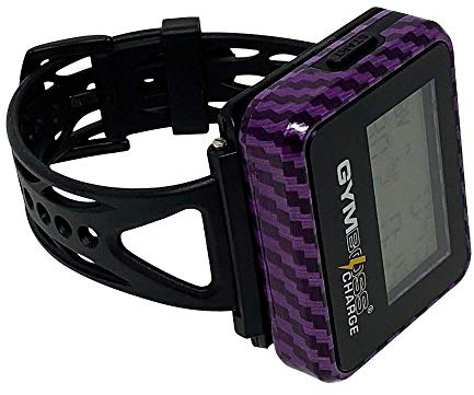 Gymboss Temporizador de intervalo de carga, cronómetro y correa de reloj, paquete (morado carbón)