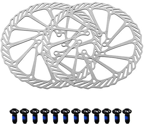 Jane Eyre 160mm 180mm 203mm Vélo Frein À Disque De Frein Center Lock Rotor,Disque de frein de vélo en acier inoxydable,Vélo de Montagne, MTB, BMX Accessoires de Vélo (Argent 180MM)