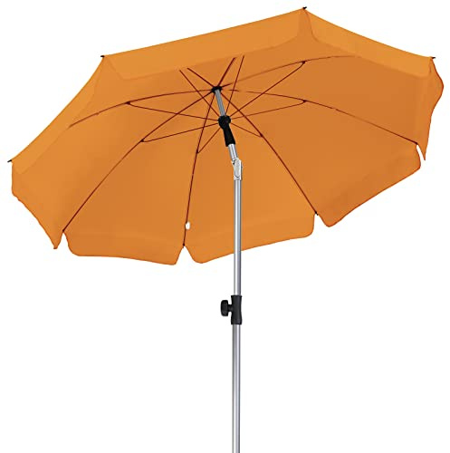 LIFERUN 2x2m Garden Parasol with Tilting Function & 8 Steel Ribs, Base Not Included, UV50+ Sun Protection Market Umbrella, Patio Shade for Outdoor Dining, Balcony & Terrace, Orange