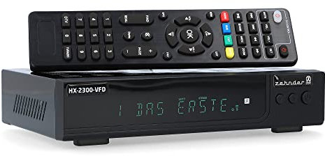 [ Test SEHR GUT, Note 1.3 *] Zehnder HX 2300 VFD Sat Receiver mit Aufnahmefunktion, HD fähig, Full HD, Digital Sat-Receiver für Satellitenschüssel Satelliten Satellit TV Fernseher, HD-Receiver