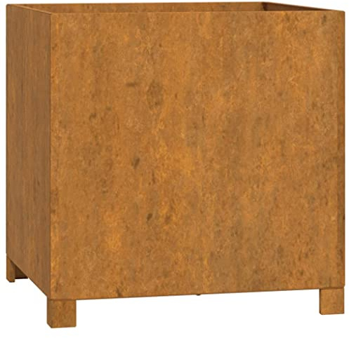 vidaXL Odlingslåda med ben rostfärgad 50x50x50 cm rosttrögt stål, odlingslådor, hög odlingslåda, upphöjd odlingslåda, blomlådor, höga odlingslådor