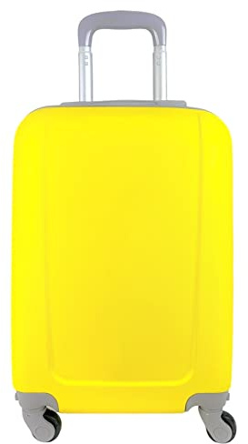 DED Maleta de Cabina Equipaje de Mano Trolley Viaje Avion rígida 4 Ruedas giratorias Esquinas reforzadas 55x35x20cm (Amarillo)