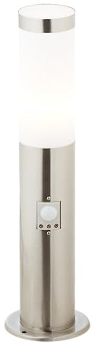 Lightbox lampe de borne extérieure avec détecteur de mouvement - 45 cm de hauteur - Ø 12 cm - lampe de borne extérieure intemporelle - comme éclairage de chemin - douille E27, max. 20 W - en plastique