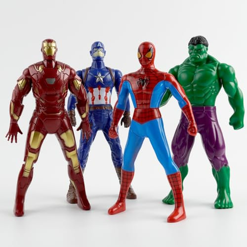 Philoctes Superhelden Figuren 18cm, Figur Anime Actionfiguren Super Hero Anime Sammlung Modell Spielzeug Statue Dekoration Zubehör Figur Kuchen Dekoration mit 4 Figuren