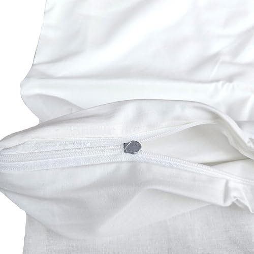 Generisch Seitenschläferkissen Bezug 40x145 cm Stillkissen Kissenbezug Kissenhülle 100% Baumwolle mit Reißverschluss Made in Germany (Weiß Uni)