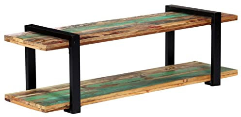 ShGaxin TV-skåp, TV-bord, TV-skåp, TV-bord, vardagsrumsmöbler, vardagsrum TV-möbler, återvunnet massivt trä 130 x 40 x 40 cm