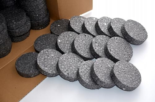100 tapas de poliestireno expandido de poliestireno expandido de 67 mm de diámetro y 16 mm de grosor, para tacos aislantes, tacos de placa, aislamiento térmico, accesorios para fachadas (grafito, 100