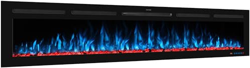 50 in Smart Electric Fireplaces Inserts, Remote & Touch Screen & APP Control, Recessed & Wall-Mounted Fireplace Heater with Thermostat,Multi-Color Flames