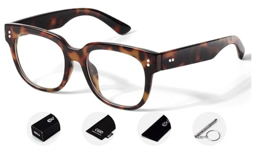 CGID Montures de Lunettes Femme Homme Surdimensionné Transparente Épaisse Carré Grand Mode Fausse Lunette UV400
