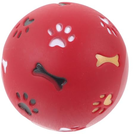 ERINGOGO Pelota para Perros Pequeña Roja Fugas de Comida, Juguete Interactivo Educativo, Material No Tóxico sin Olor, Suministros para Entrenamiento y Entretenimiento Canino