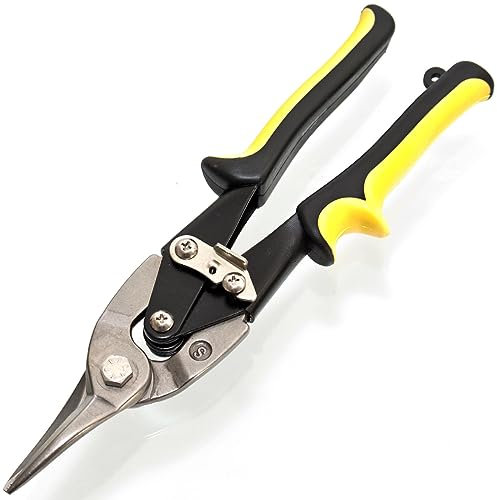 Blechschere (gerade) 250 mm Metallschere zum Schneiden von Blech, Aluminium, Maschendraht, Plastik, Leder, Kupfer, Kunststoffplatten