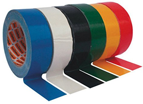 Aurora Store.it Nastro Telato Americano Adesivo 38 mm x 25 mt Isolante impermeabile per riparazioni, rilegature, vari colori NERO ROSSO BLU VERDE BIANCO GIALLO (Blu)