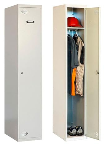 SimonRack Taquilla Vestuario Metálica, 1 Puerta, Incluye Llave, Profesional, 1800x300x500 mm, Gris - Simonlocker