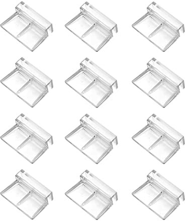 Glasabdeckungs-Clips für Aquarien,Unterstützung Halter Glasabdeckungs Clips,Glasabdeckung Clip Unterstützung Halter für Aquarien,Acryl-Clips universale Halterungen für randlose Aquarien,6mm*12 Stück