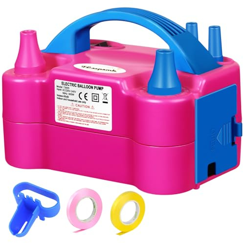 FLSEPAMB Pompe à Ballons électrique 600W，Gonfleur Ballon Electrique Portable avec 2+2 Buses, 2 Modes Pompe Ballon Anniversaire pour Les Décorations, Mariages et Fêtes