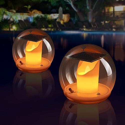 Solar Poolbeleuchtung Schwimmende Teichbeleuchtung Unterwasser Solar Schwimmende LED Poolbeleuchtung,Solar Schwimmkugel Pool Licht, Gartendeko Laterne Für Draußen, Poollicht Teich (2 Stück)