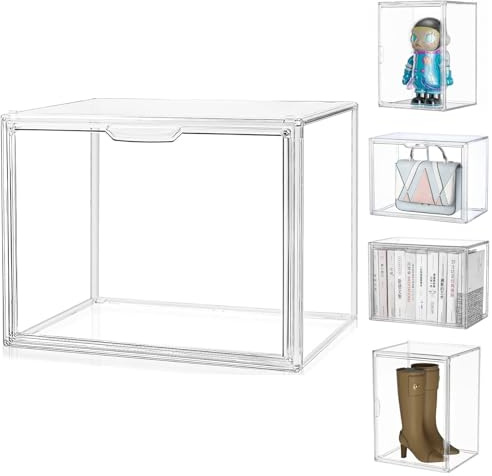 Vitrinas para Colecciones Vitrina Cristal Expositora Metacrilato, Caja de Exhibición de Acrílico Transparente, Vitrina de Muñecas con Puerta para Figuras Coleccionables (45×33×33cm)