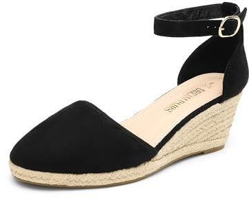 DREAM PAIRS Women's Espadrilles Closed Toe Ankle Strap Dressy Platform Wedge Sandals,Size 8,Black-1,AMANDA-2