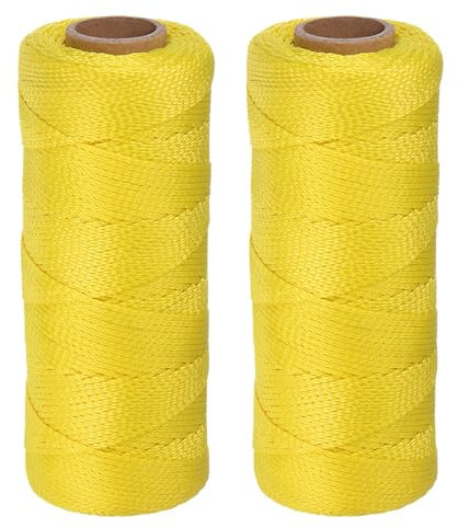 QUARKZMAN 2pcs Línea de Albañil de Nylon Trenzado de 1.5mm x 500 pies para Pesca, Jardinería y Manualidades, Amarillo Fluorescente