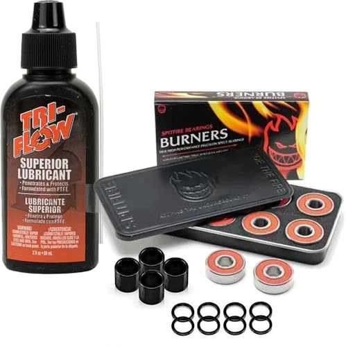 Spitfire Burner Bearings 8 Pack with Bronson Cleaning Unit, Spacers & Washers Bundle