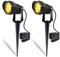 BOSITE 2 Pezzi Faretto da Giardino con Picchetto 6W Luci per Sentieri Esterno, 3000K Bianco Caldo 500LM, Impermeabile IP66 Faretti LED da Giardino per Terrazzo Prato Vialetto Cortile