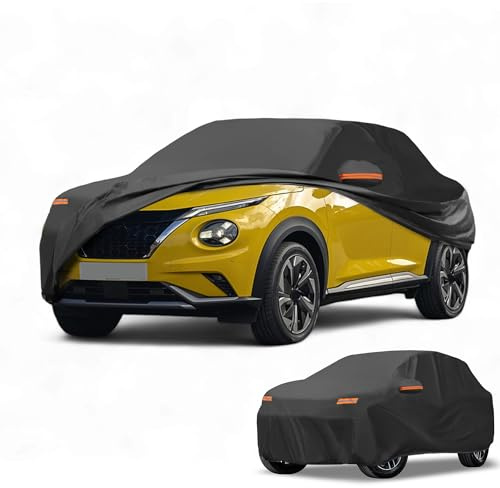 Partuto Copertura Auto Impermeabile per Tutti i Climi Protezione Solare Antipioggia Esterna Completa per Nissan Juke 190T-PU Nero con Zip