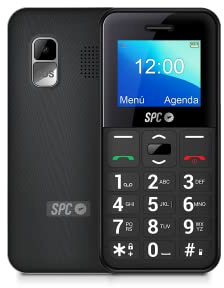 SPC Fortune 2 Pocket Edition - Telefono cellulare con tasti grandi per anziani con numeri grandi, pulsante SOS, campanello e notifiche intelligenti, volume extra alto, senza caricabatterie, nero