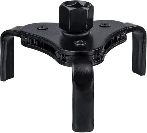 Gasea Filtro de Aceite Llave 53mm - 108mm Diámetro, Llave de Tres Garras para Filtros Extraíble Universal, Araña de Filtro de Aceite para Motocicletas, Coches, Camiones, Caravanas (Negro)