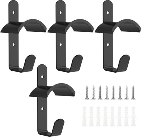 VAVPUP 4 Stück Pferd Trensenhalter,Metall Sattelhalter Pferd mit Rostschutz Beschichtung,Wandmontierter Pferdezaumhaken,Gertenhalter mit Schrauben und Haken für Sattelkammer,Scheune,Reitstall