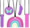CLDY Kaukette für Kinder, beisskette für kinder, 5 Stück Sensory Kauen Halskette, BPA-frei, Autismus-Spielzeug für Jungen und Mädchen, perfekt für Kinder mit ADHS, Beißende, Fingernägel Kauen