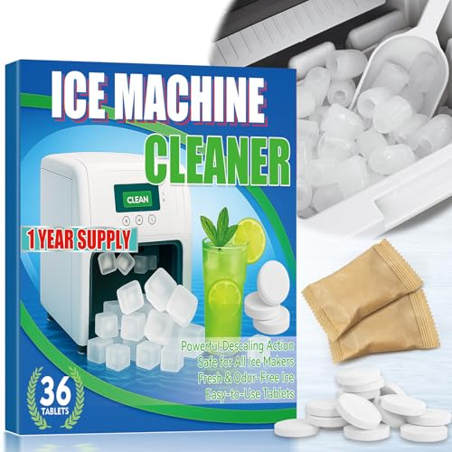 Ice Machine Cleaner Descaler Tablets, 36 Pcs Ice Maker Cleaner Remove Hard Limescale and Mineral Buildup, Descaler Tablets for Ice Machine Extend Service Life, Ices Maker Cleaning Effervescent Tablet