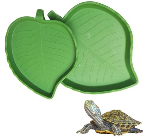 LACHT 2Pc Bol D'Alimentation Pour Reptiles, Nourriture Pour Bol Pour Reptiles En Feuilles, Bol À Boire Pour Maison De Tortue, Bol D'Eau Pour Reptiles Pour Tortues, Lézards,Hamsters.