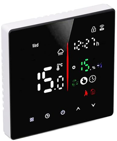 CHICIRIS APP Control Digital Termostat - Energibesparande Pekskärmstermostat för AC 90‑240V - 7-dagars Schemaplanering, för Butikslokaler