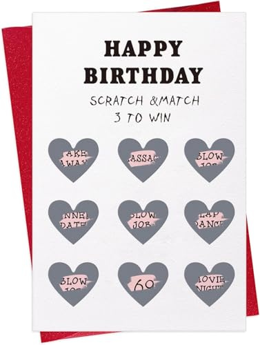 DISJOURNEY Funny Birthday Card for Men Women - Scratch off Birthday Card with Envelope - Interactive Birthday Gift for Her Him Husband Wife Boyfriend Girlfriend