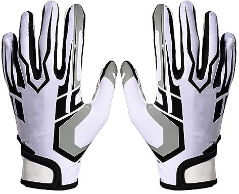 Tomedny Gants de Football Professionnels avec poignée antidérapante en Silicone, Gants de récepteur de Football, dragonne Respirante et réglable pour Les Sports de garçons et de Filles