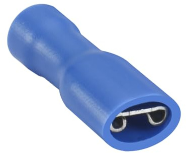 Heschen Lot de 100 bornes de câble femelles à déconnexion rapide en vinyle entièrement isolé, FDFD2-187, 4,8 x 0,5 mm, pour 1,5-2,5 mm² (16-14 AWG), bleu, lot de 100