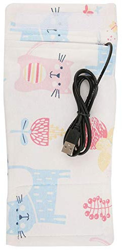USB Milchflaschenwärmer, Milchwärmer Flaschenwärmer Abdeckung Milchflasche für unterwegs 13cm x 28cm Baumwolle(Katze Muste)