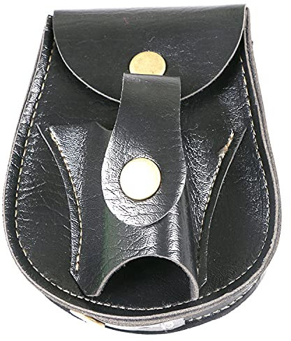 Huntingdoor Handgefertigtes Leder Schleuder Beutel Stahlkugeln Lagertasche Beutelhalter 2 in 1,Tragbar Schwarze Schleudertasche for steinschleuder & Schleudermunition