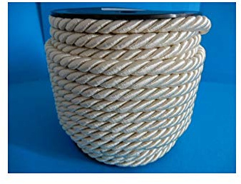 Rulle 10 m Diameter 10 mm CREAM färg - Flätad sladd tillverkad i Italien - Sladd, rep, dekorativa beslag, repband för kreativ DIY