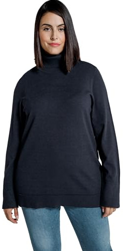 Ulla Popken Pull à Col Roulé 799922, Marine, 48-50 Femme