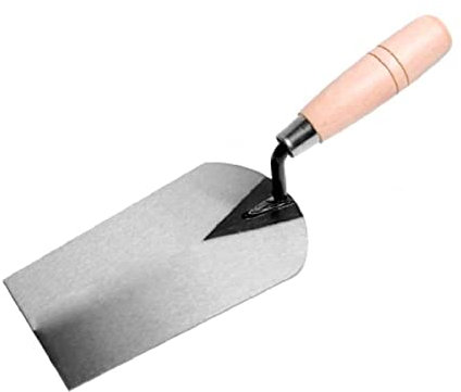 Tradineur - Paleta sevilla inoxidable con mango de madera ideal para albañilería pala de 19 x 10 cm (largo x ancho)