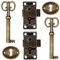 QIUUE Ensemble De Serrure Antique Porte D'armoire Sécurité En Métal Rétro pour Les Bijoux Anciens Composent Le Tiroir Meubles Valise (2 Pièces)