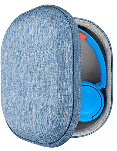 Geekria Shield On-Ear Kopfhörer-Etui für Kinder, Ersatz-Hartschalen-Schutzhülle mit Kabelaufbewahrung, kompatibel mit JBL JR300BT, JR 310BT Kopfhörern, Blau