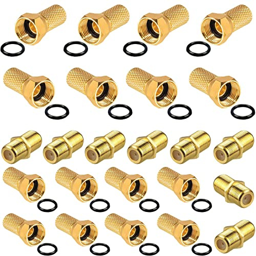 Rwekdza 24x SAT Adaptateur SET Connecteur F au Câble d'Antenne Couplage F Couplage Coaxial Prise F sur 16x IEC Fiche d'Antenne et 8x Prise d'Antenne IEC