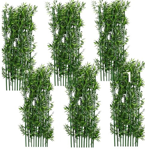 Árboles de bambú artificiales grandes de 3 pies 6.5 pies de alto, juego de 60 árboles de seda de bambú falsos para exteriores/interiores, decoración de jardín, patio, entrada, plantas de bambú