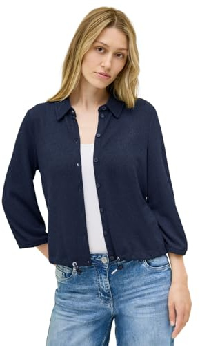 CECIL Damen B323528 Leichte Crepe Jacke, Urban Navy Blue, M