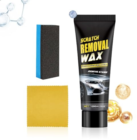 Juego de barniz y pasta abrasiva de pulido – antiarañazos para coche | portátil para restauración de pulido de detalles | Crema reparadora para daños de pintura de det
